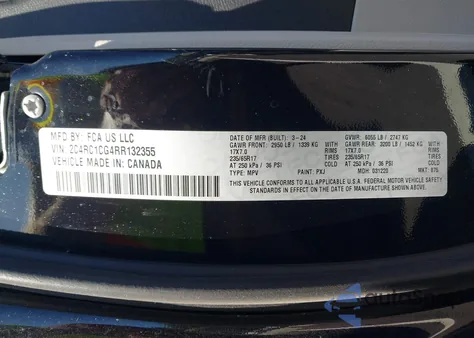 2024 Chrysler Voyager Lx z USA, uszkodzony, nr VIN 2C4RC1CG4RR132355